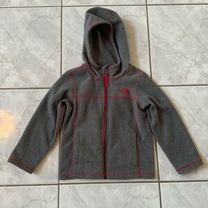 The North Face- Gray/Red Hooded Jacket- Size 4T